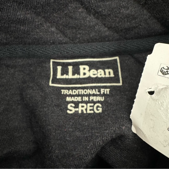 NWT LL Bean Quilted Sweatshirt Men’s S Gray Mock Neck 1/4 Snap - Picture 5 of 12